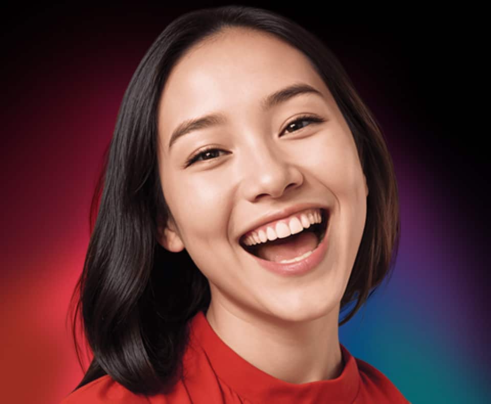 Beautiful women smiling with their white teeth