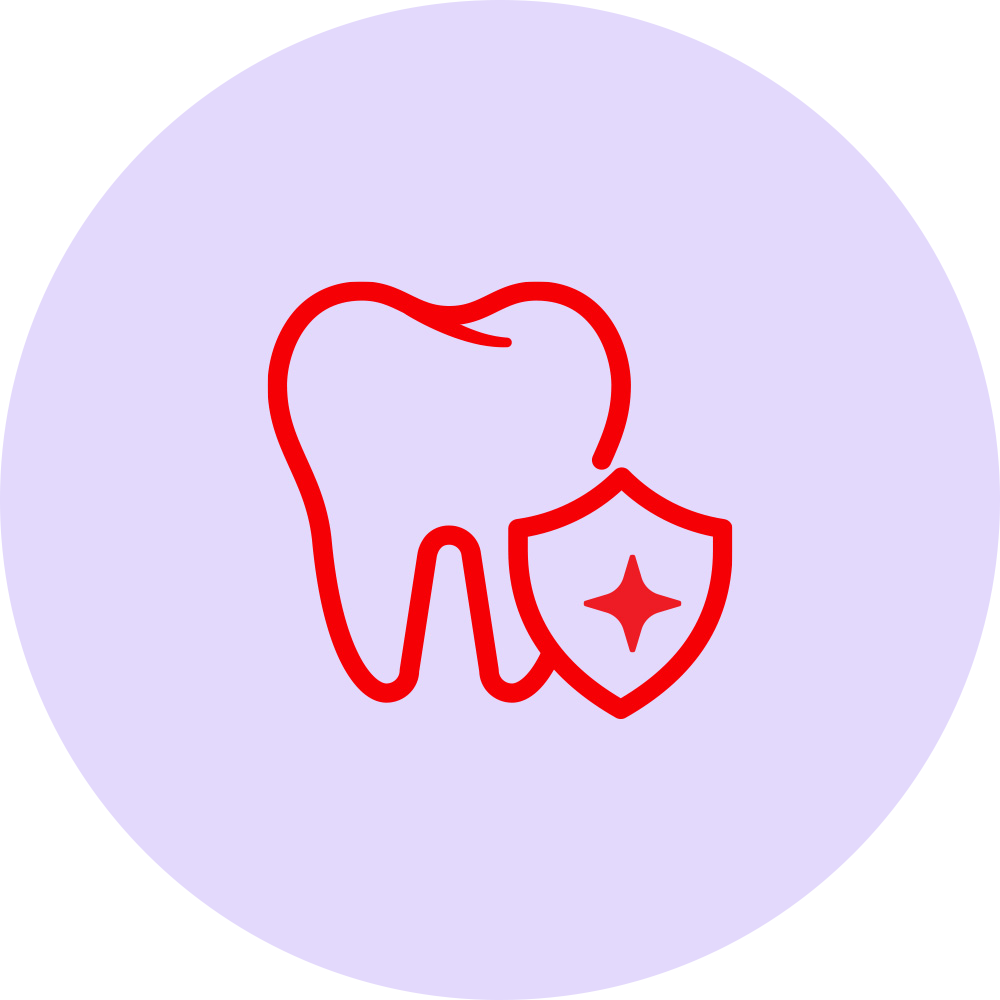 Gigi dan perisai untuk menggambarkan pengujian klinis